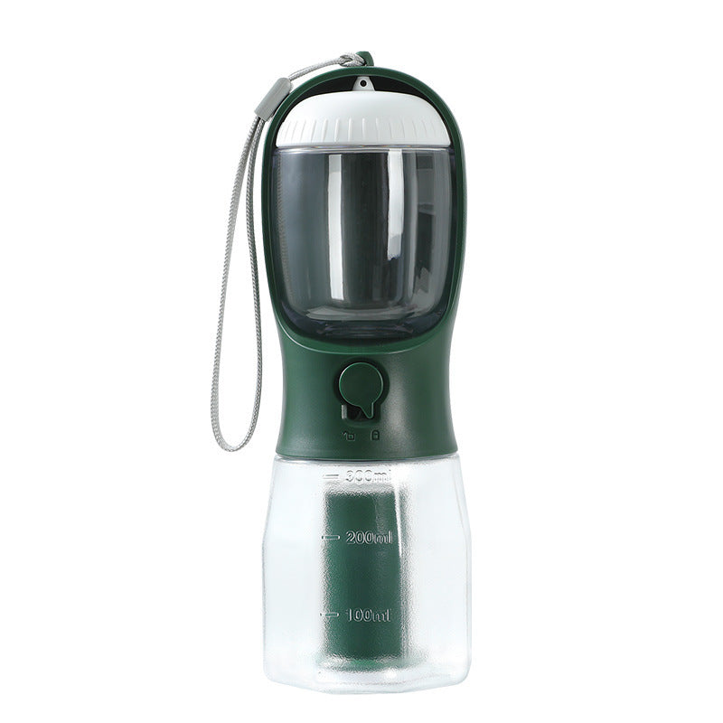 3-in-1 Trinkflasche für Hunde – Wasser, Futter & Kotbeutel in einem